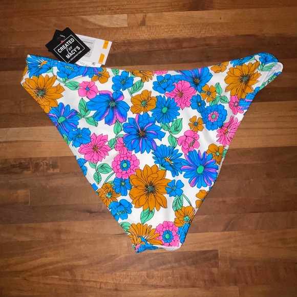 California Waves 3 piece bikini set, floral / green Small - Picture 3 of 12